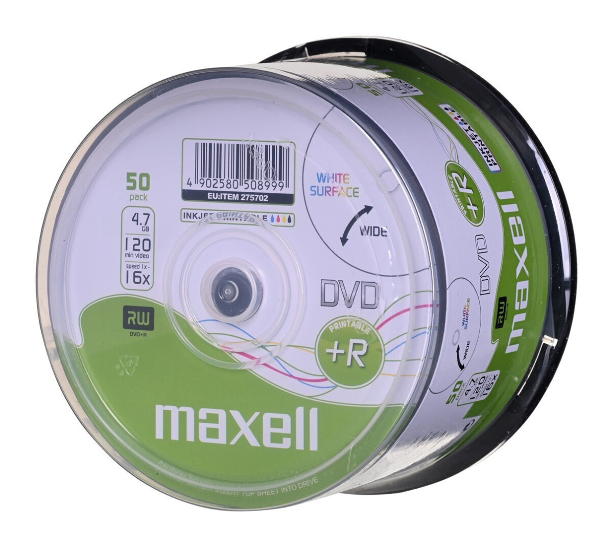 Maxell SP50 Εγγράψιμα DVD+R 16x Printable 4.7GB Cake Box 50τμχ - Image 5