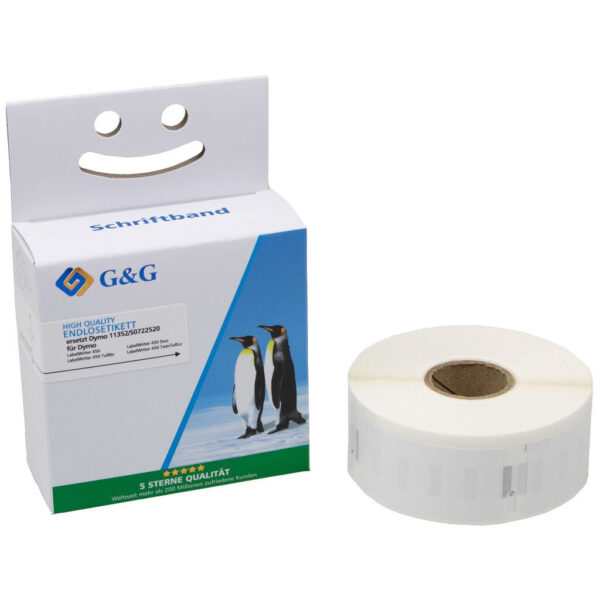 G&G Ταινία Ετικετογράφου RL-D-11352T-BK/WT-25MM54MM