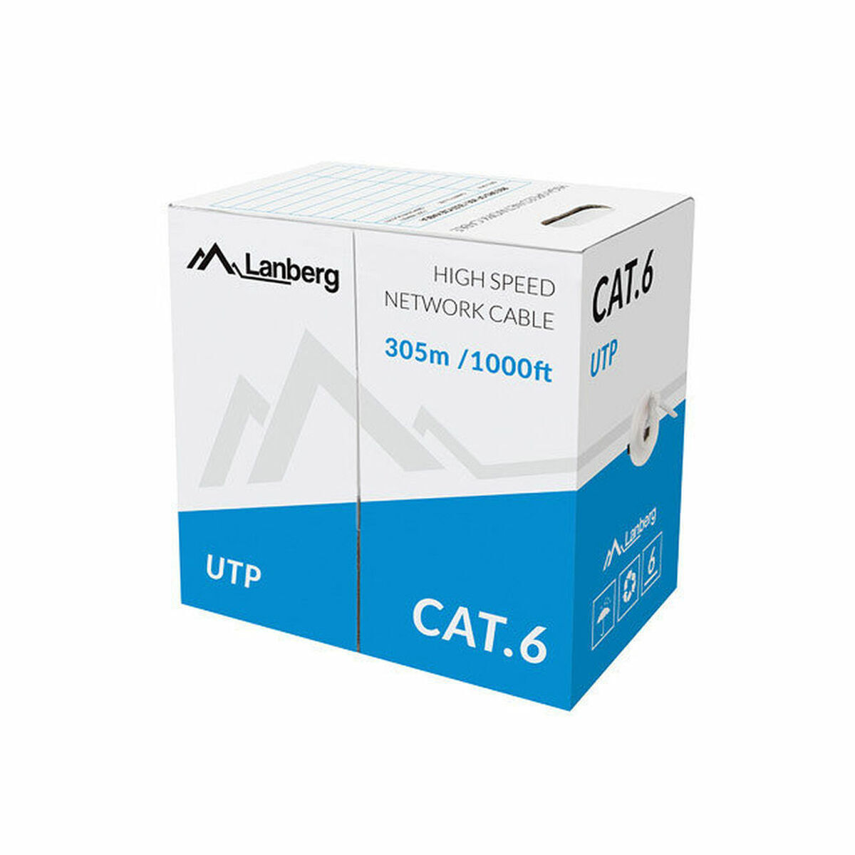 Lanberg U/UTP Cat.6 Καλώδιο Δικτύου Ethernet χωρίς ακροδέκτες 305m Γκρι