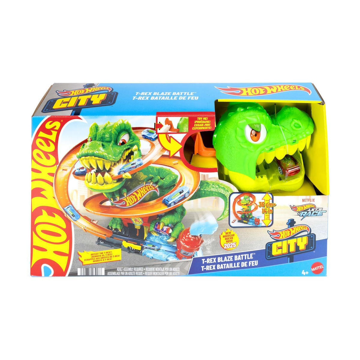 Hot Wheels Αυτοκινητάκι City T-Rex Πυροσβεστικός Σταθμός - Image 1