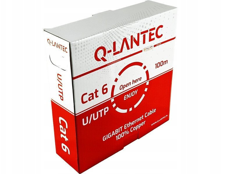 Q-Lantec U/UTP Cat.6 Καλώδιο Δικτύου Ethernet 55m Γκρι 1τμχ