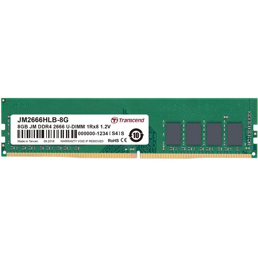 Transcend JetRam DDR4 με Module 1x8GB και Ταχύτητα 2666 για Desktop JM2666HLB-8G