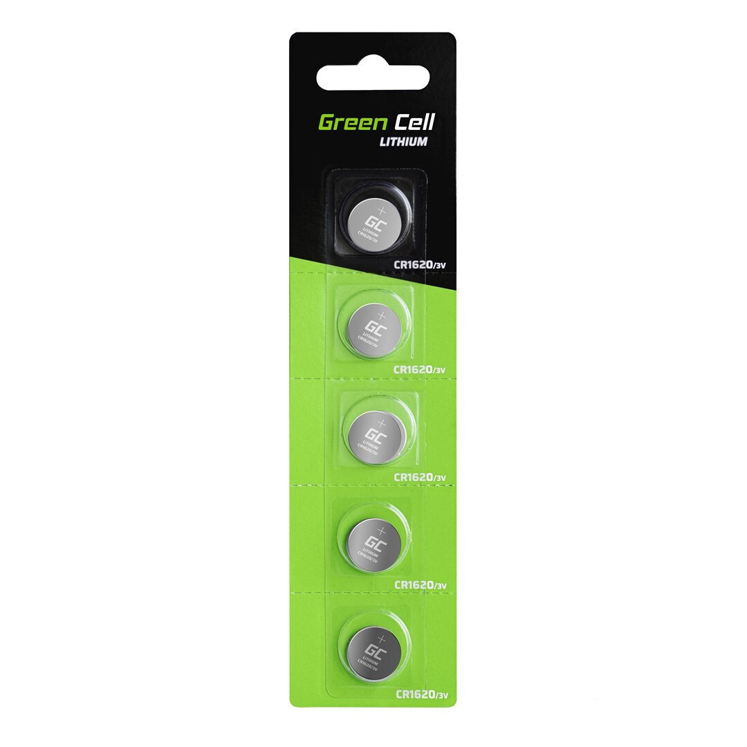 Green Cell Μπαταρίες Λιθίου Ρολογιών CR1620 3V 5τμχ