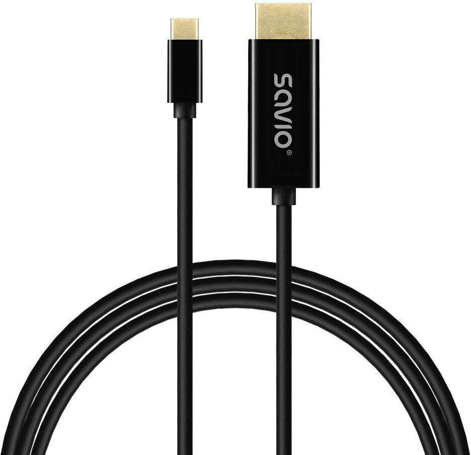 Savio HDMI male - USB-C male 2m Μαύρο