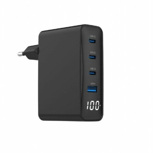 Gembird TA-UC-PDQC100LCD-01-BK USB-C Χωρίς Καλώδιο 100W