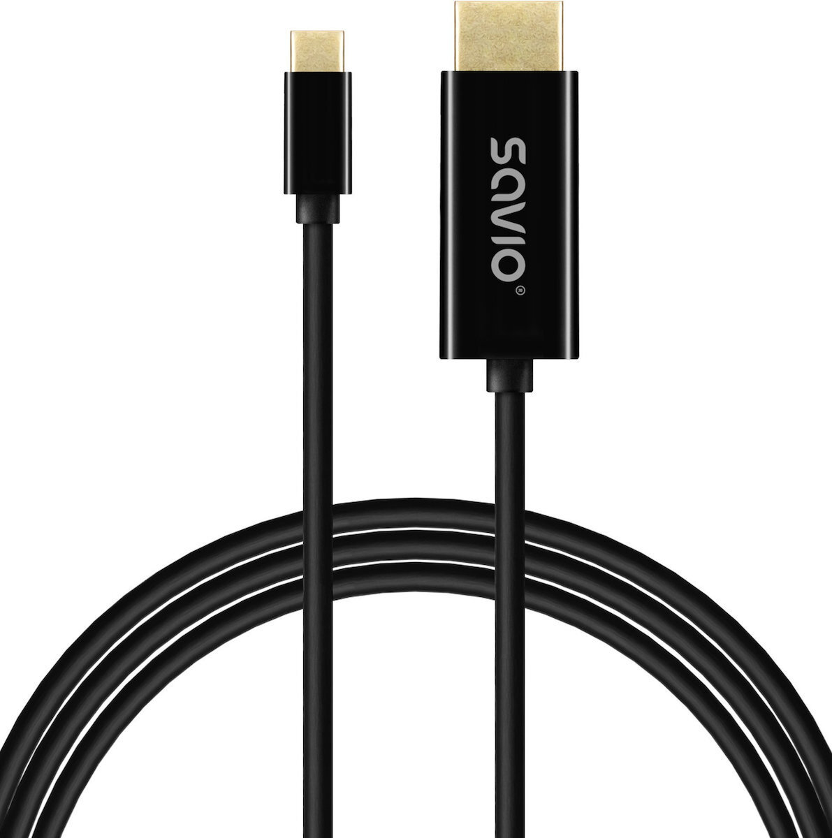 Savio HDMI male - USB-C male 1m Μαύρο