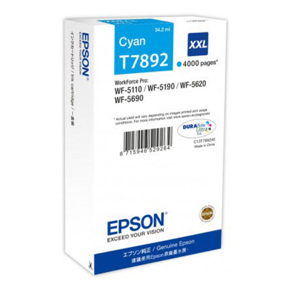 Epson T7892XXL Γνήσιο Μελάνι Εκτυπωτή InkJet Κυανό (C13T789240)