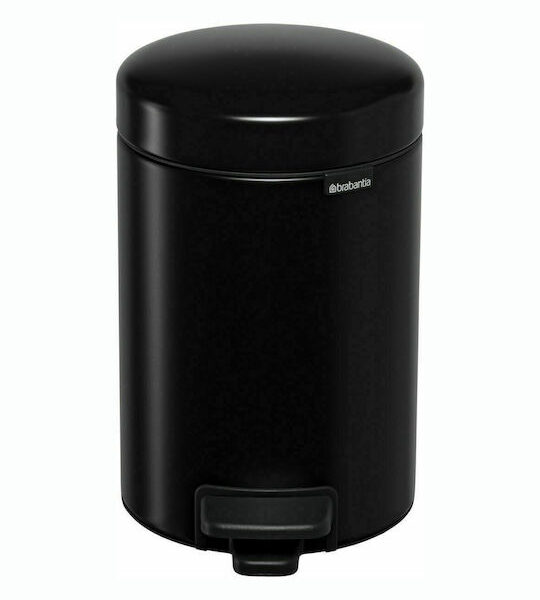 Brabantia New Icon Μεταλλικό Καλαθάκι Μπάνιου 3lt Black Matt Black Matt