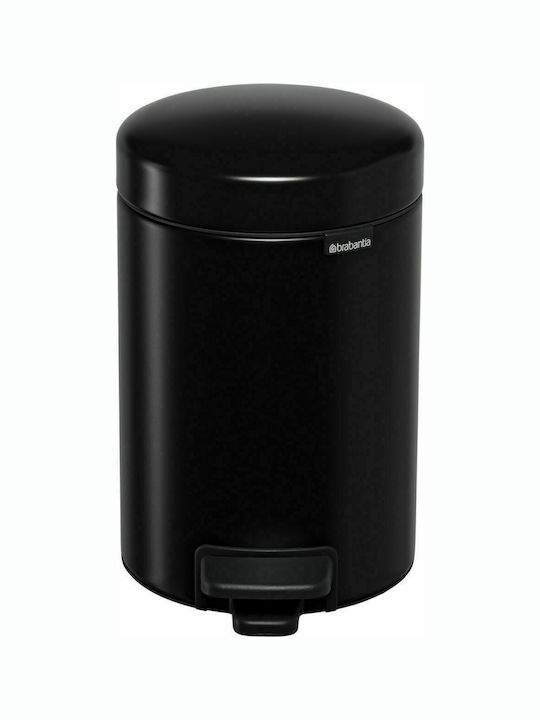 Brabantia New Icon Μεταλλικό Καλαθάκι Μπάνιου 3lt Black Matt Black Matt