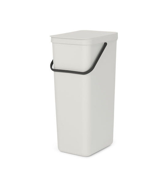 Brabantia Sort & Go Κάδος Απορριμμάτων Πλαστικός Light Grey 40lt