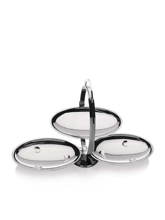 Alessi Inox Εταζέρα Γκρι Ø20xY20cm Π27xΜ44xΥ20cm