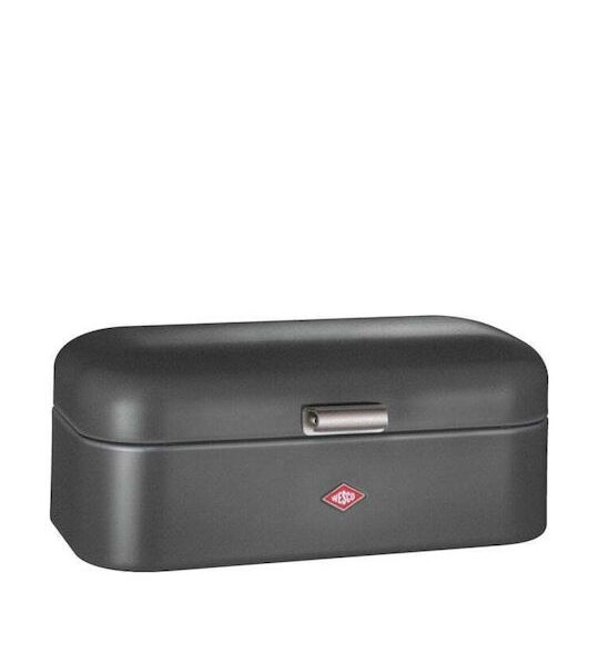 Wesco Ψωμιέρα με Καπάκι Μεταλλική Γκρι 42x17x22cm