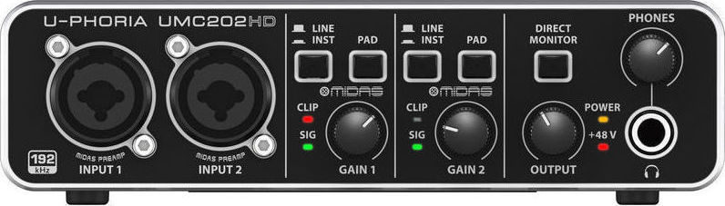 20160311123712_behringer_u_phoria_umc202hd Behringer Εξωτερική Επαγγελματική Κάρτα Ήχου Συνδεσιμότητα USB - Image 1