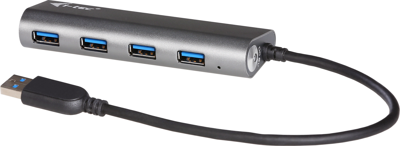 i-tec USB 3.0 Hub 4 Θυρών με σύνδεση USB-A & Θύρα Φόρτισης και Εξωτερική Παροχή Ρεύματος Ασημί