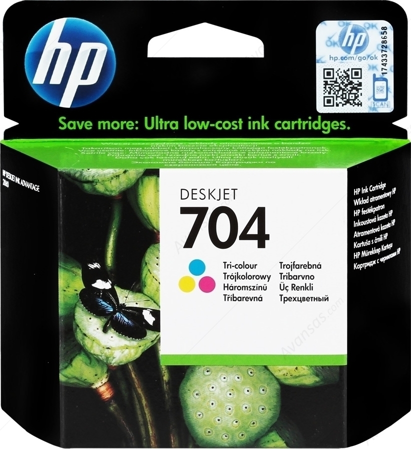 HP 704 Γνήσιο Μελάνι Εκτυπωτή InkJet Πολλαπλό (Color) (CN693AE)