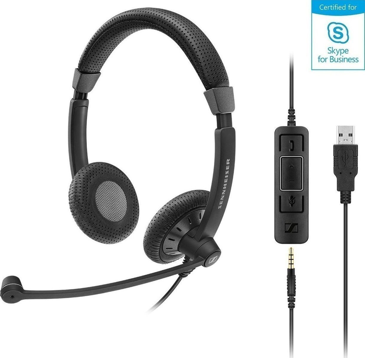 Sennheiser SC 75 USB MS On Ear Multimedia Ακουστικά με μικρόφωνο και σύνδεση 3.5mm Jack / USB-A