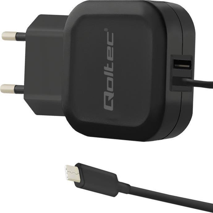 20180326154223_qoltec_usb_usb_type_c_wall_charger_mayro_50190 Qoltec 50190 USB-C 17W με Καλώδιο USB-C - Image 1