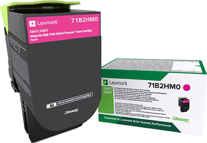 20180704090616_lexmark_magenta_toner_high_capacity_return_71b2hm0 Lexmark 71B2HM0 Γνήσιο Toner Laser Εκτυπωτή Ματζέντα Return Program High Yield 3500 Σελίδων - Image 1