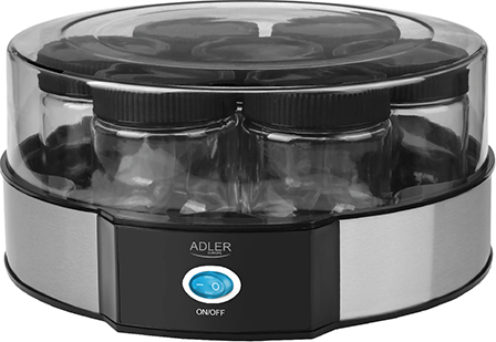 Adler Γιαουρτομηχανή με Βαζάκια 1.4lt Ασημί 20W