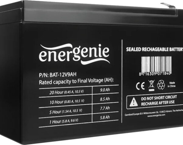 Energenie με Χωρητικότητα 9Ah και Τάση 12V BAT-12V9AH 1τμχ