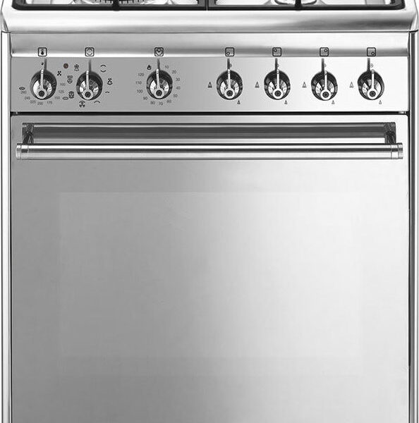 Smeg Ελεύθερη με Εστίες Υγραερίου Inox CX68MF8-2