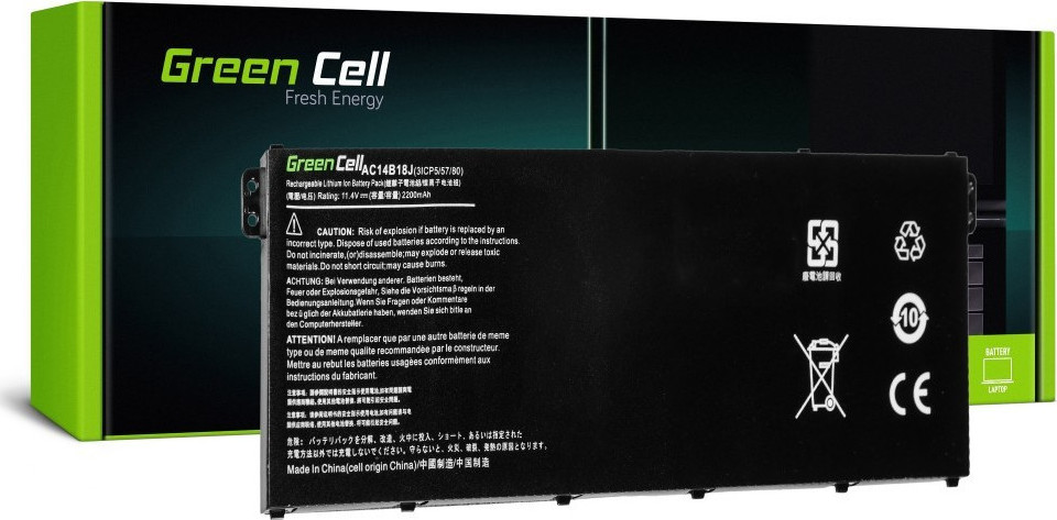 Green Cell Συμβατή Μπαταρία για Acer Aspire / Chromebook E 11 ES1-111M/ES1-131/E 15 ES1-512/CB3-111 με 2200mAh