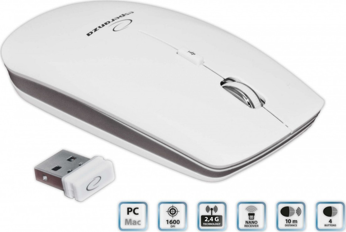 20200213163626_esperanza_wireless_4d_optical_mouse_suturn_white Esperanza Ασύρματο Mini - Image 1