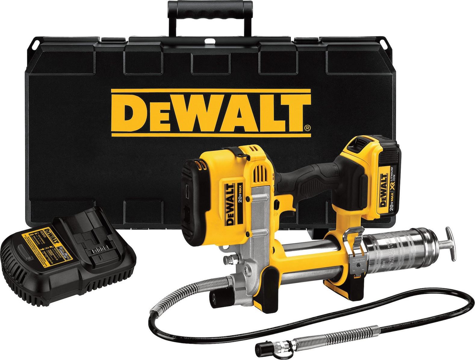 20200225105147_dewalt_grasadoros_dewalt_18v_xr_li_ion_4ah_dcgg571m1 Dewalt DCGG571M1 Ηλεκτρικό Πιστόλι Γράσου Μπαταρίας Λιθίου 20V 1x4Ah με Θήκη - Image 1