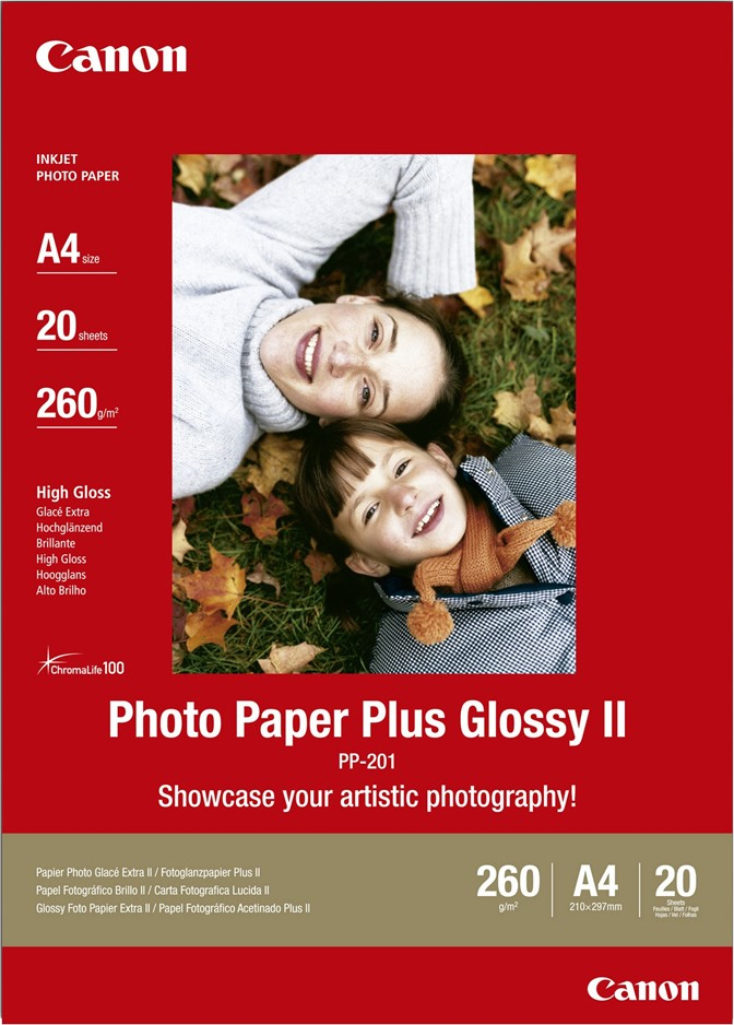 Canon PP-201 Φωτογραφικό Χαρτί Plus ΙΙ A4 (21x30) 275gr/m² για Εκτυπωτές Inkjet 20 Φύλλα - Image 1