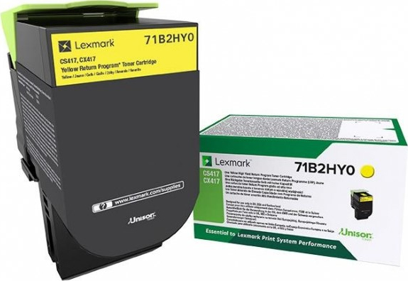 Lexmark 71B2HY0 Γνήσιο Toner Laser Εκτυπωτή Κίτρινο Return Program High Yield 3500 Σελίδων