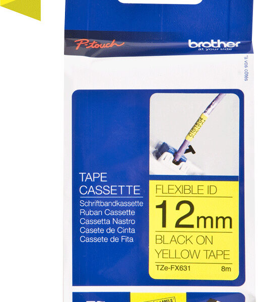 Brother Ταινία Ετικετογράφου 8m x 12mm σε Κίτρινο Χρώμα