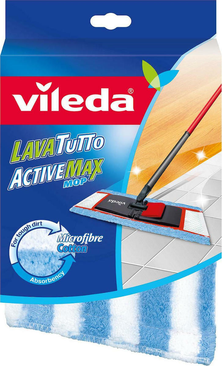 20200731121334_vileda_sfougaristra_mop_accessory_mop_wet_pads_blue_white_141001 Vileda Ανταλλακτικό Σφουγγαρίστρας με Μικροίνες Mop Wet Pads Blue,White 141001 - Image 1