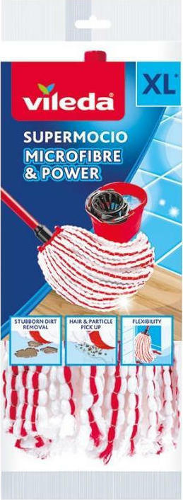 20200731121519_vileda_sfougaristra_me_mikroines_microfibre_power_xl_red_white_157919 Vileda Ανταλλακτικό Σφουγγαρίστρας με Μικροίνες Microfibre & Power XL Red-White 157919 - Image 1