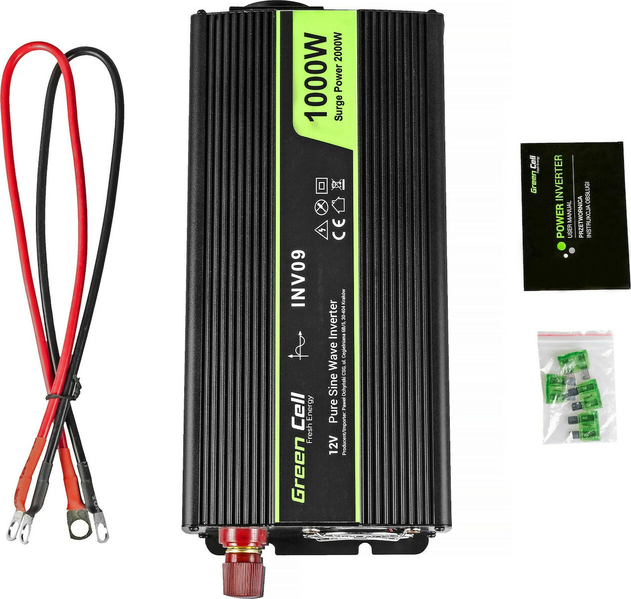 20200904144919_ab401e88 Green Cell Inverter Αυτοκινήτου Καθαρού Ημιτόνου 2000W για Μετατροπή 12V DC σε 230V AC με 1xUSB - Image 5