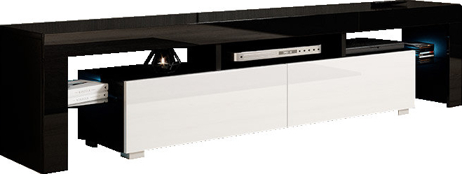 Έπιπλο Τηλεόρασης Ξύλινο Toro Μαύρο Άσπρο Μ200xΠ45xΥ45cm 161460169