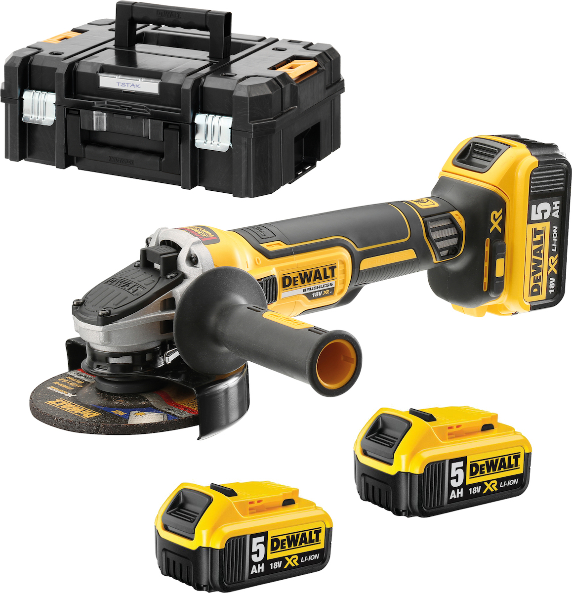 20200923172420_dewalt_cordless_angle_grinder_3x5ah_dcg405p3_qw Dewalt Τροχός Μπαταρίας 18V Solo - Image 1