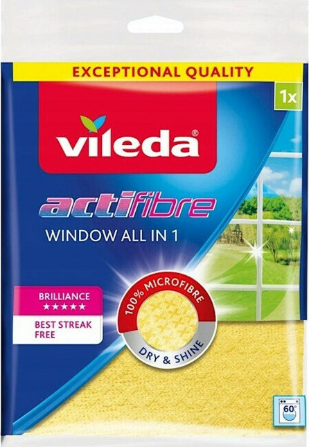 20201118105738_vileda_pani_katharismou_me_mikroines_151708 Vileda Πανάκι Καθαρισμού με Μικροΐνες για Τζάμια Κίτρινο 36x32εκ. - Image 1