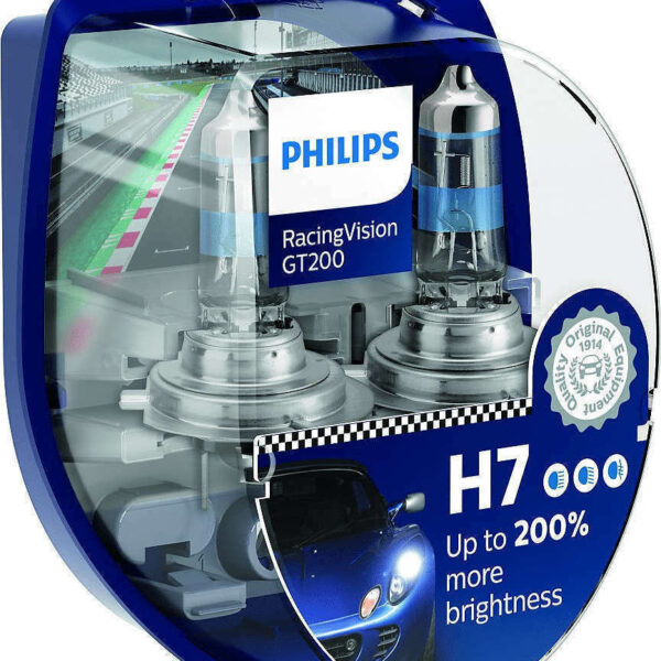 Philips Racingvision Λάμπες H7 Αλογόνου Θερμό Λευκό