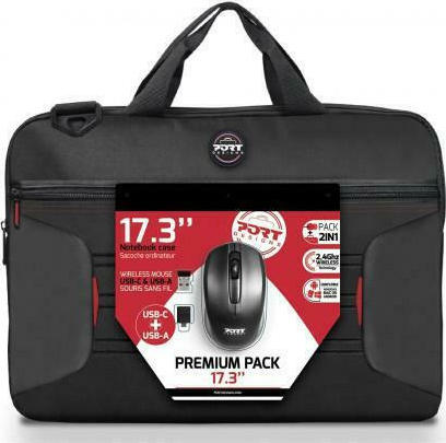 Port Designs Premium Pack Τσάντα Ώμου / Χειρός 17.3" Μαύρη