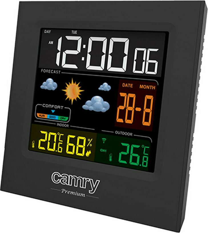 20201130100729_mesko_weather_station_camry_cr1166 Camry CR1166 Ασύρματος Μετεωρολογικός Σταθμός Ψηφιακός Επιτραπέζιος Μαύρος - Image 1