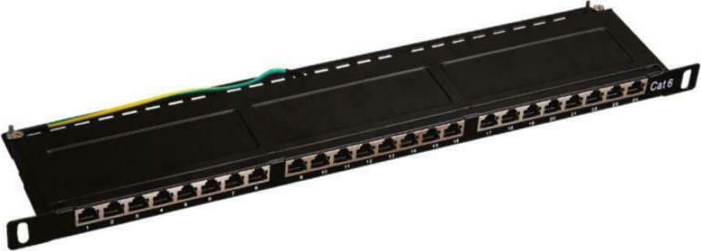 20201210112246_a_lan_patch_panel_1u_me_24_thyres_rj_45_mayro A-LAN Patch Panel 1U με 24 Θύρες RJ-45 Μαύρο - Image 1