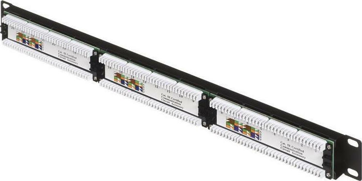20201210112320_a_lan_patch_panel_1u_me_24_thyres_rj_45 A-LAN Patch Panel για Rack 1U 19" 24 Θυρών cat5e Μαύρο - Image 1