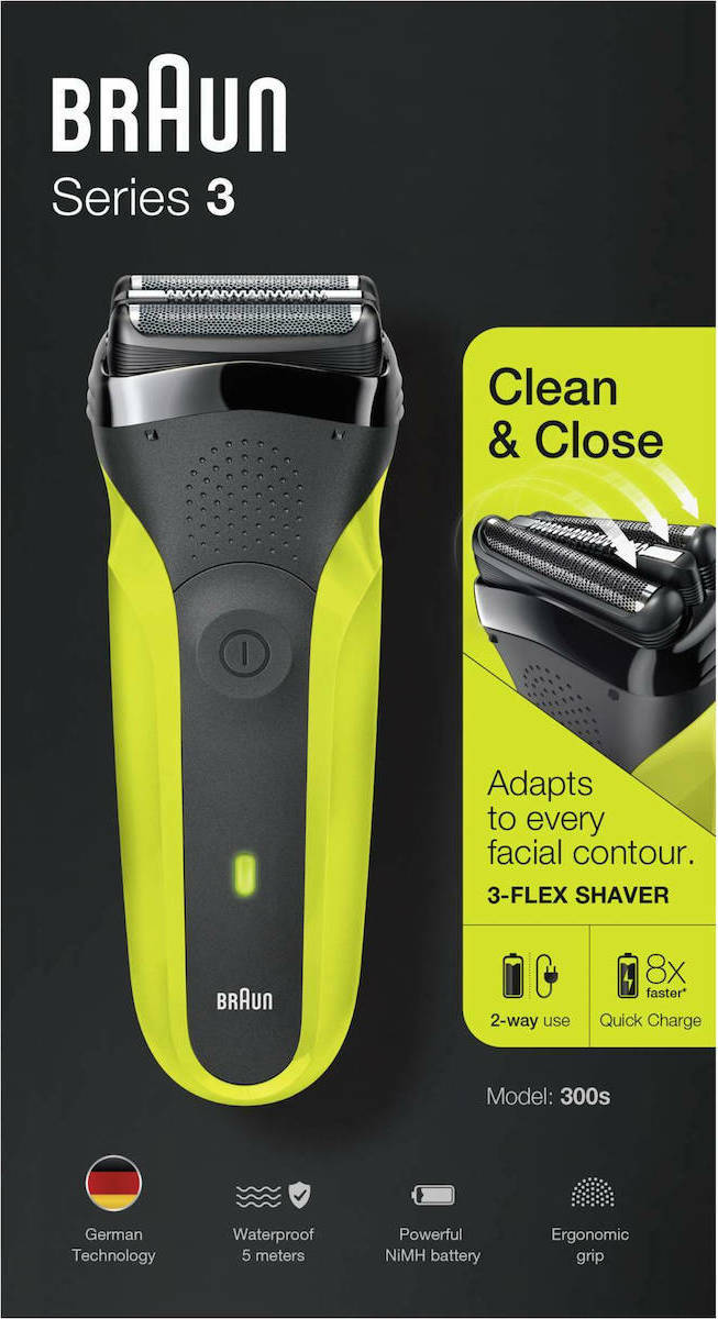 20201210141256_braun_series_3_300s_black_green Braun Series 3 Ξυριστική Μηχανή - Image 1
