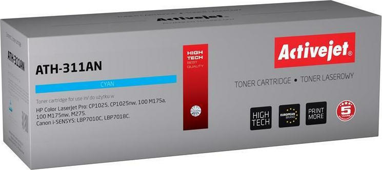 Active Jet Συμβατό Toner για Laser Εκτυπωτή Canon CRG-729 1000 Σελίδων Κυανό