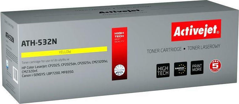 Active Jet Συμβατό Toner για Laser Εκτυπωτή Canon CRG-718 3200 Σελίδων Κίτρινο