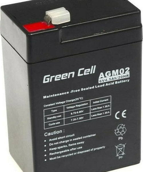 Green Cell με Χωρητικότητα 4.5Ah και Τάση 6V AGM02 1τμχ