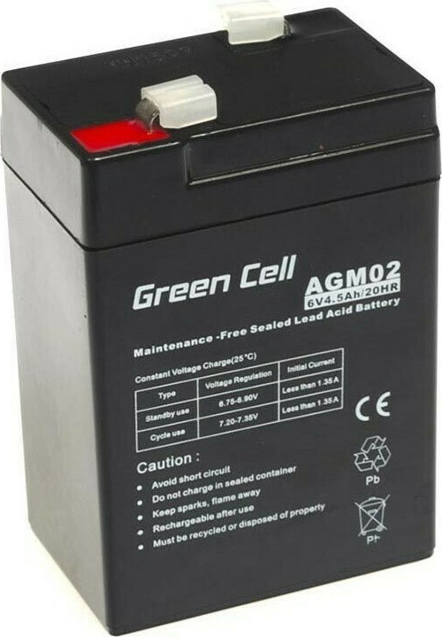 20201216115106_green_cell_agm_6v_4_5ah Green Cell με Χωρητικότητα 4.5Ah και Τάση 6V AGM02 1τμχ - Image 1