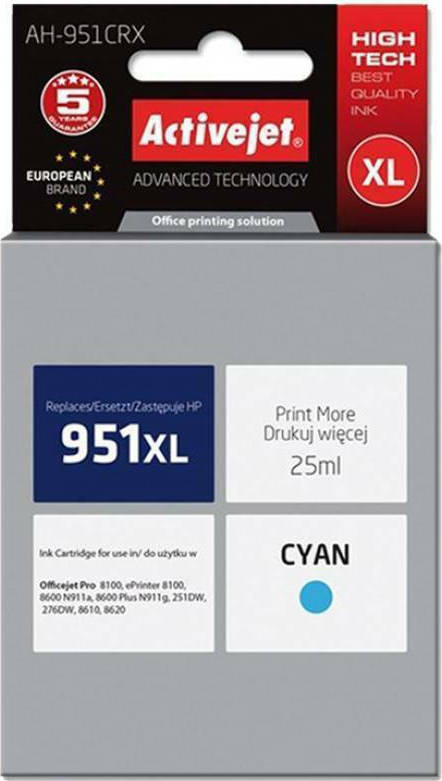 Active Jet Συμβατό Μελάνι Εκτυπωτή InkJet HP 951XL CN046AE 25ml Κυανό