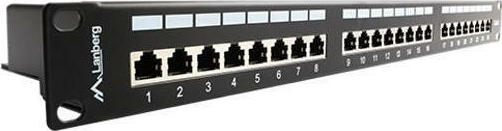 Lanberg Patch Panel Shielded για Rack 1U 19" 24 Θυρών cat6 Μαύρο