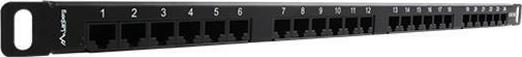 Lanberg Patch Panel για Rack 1U 19" 24 Θυρών Μαύρο
